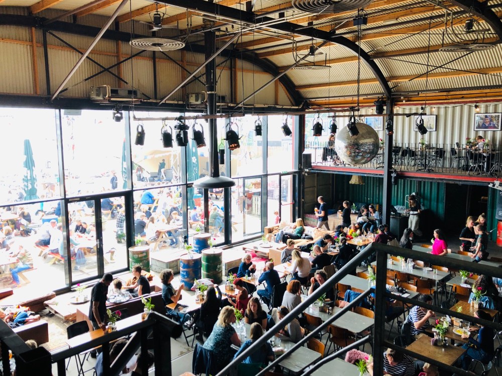 Bar/restaurant Pllek with a sweeping panoramic view.