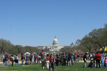People hanging out in Washington DC