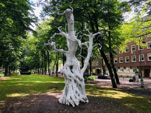 Sculpture of a tree in a park