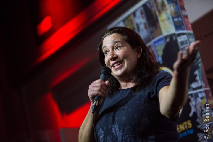 a person holding a microphone