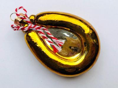 Traditional Dutch food Christmas tree ornaments: rookworst