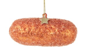 Traditional Dutch food Christmas tree ornaments: kroket