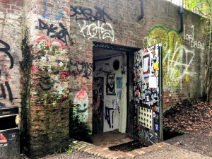 a graffiti covered Vondelbunker in Amsterdam - weird things to do